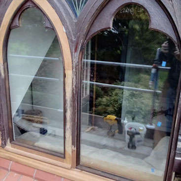 Wooden window frame restoration